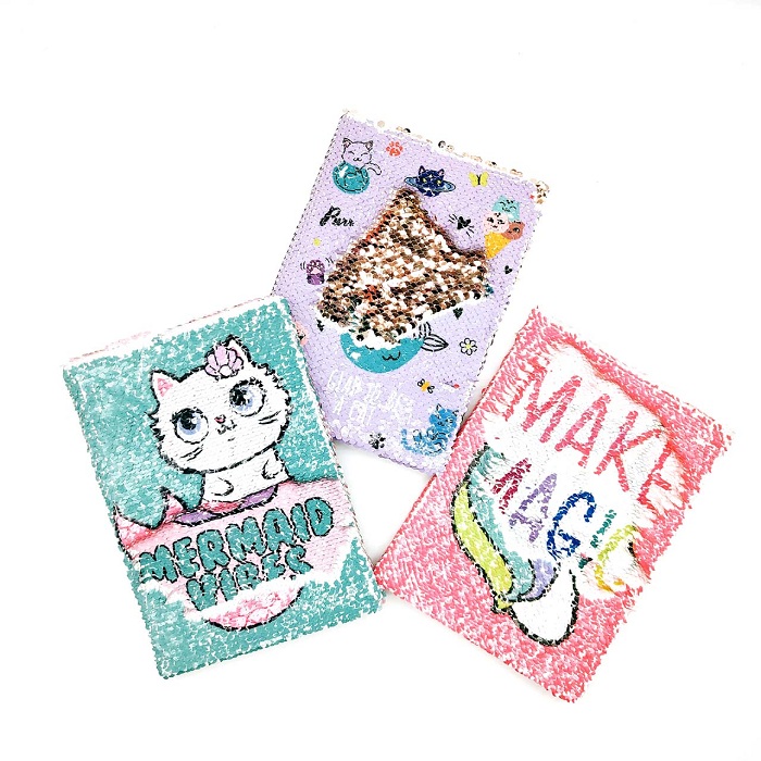 Assorted unicorn magic reversible sequin journal