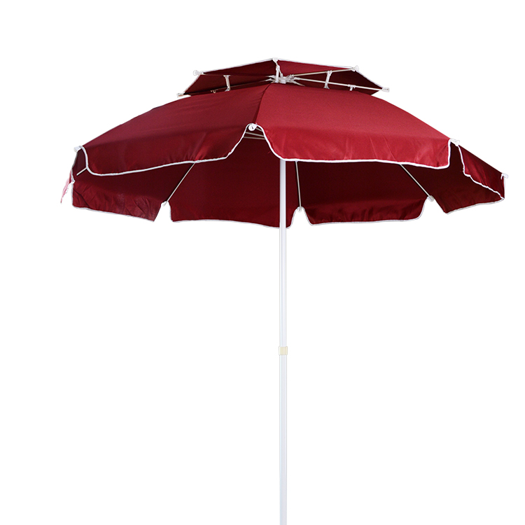 2.4M DOUBLE LAYER GARDEN UMBRELLA WITH FLAP