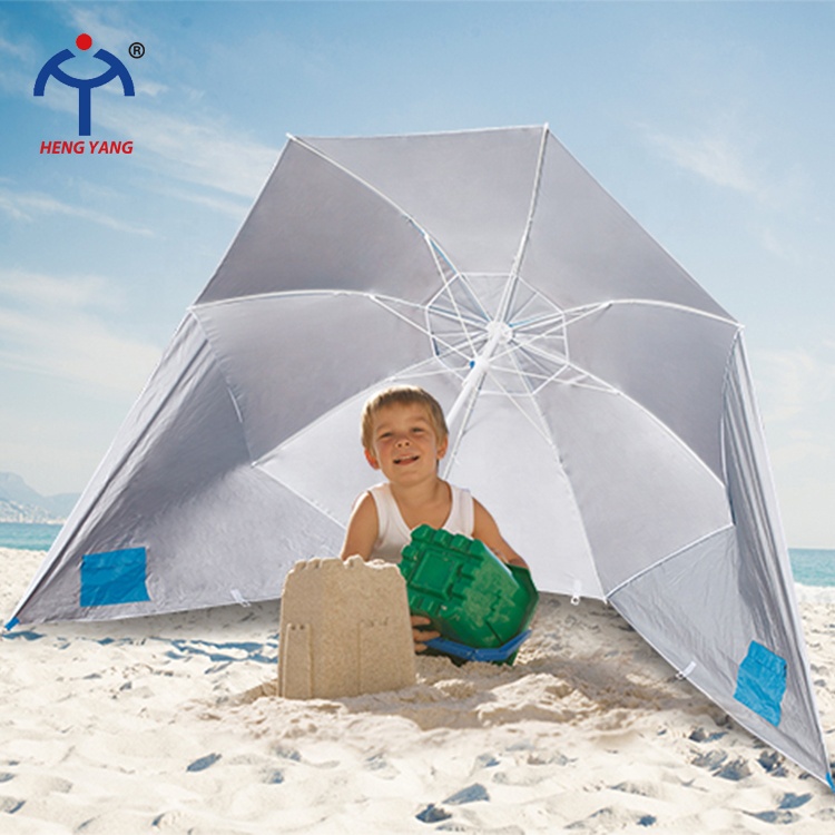220cm ultraviolet-proof beach umberlla with silver coating