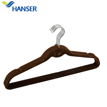 Chinese manufacturer plastic flocking hanger for clothes 