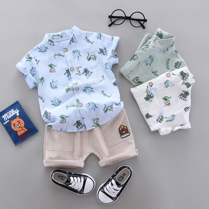 2031 crocodile shirt two-piece set