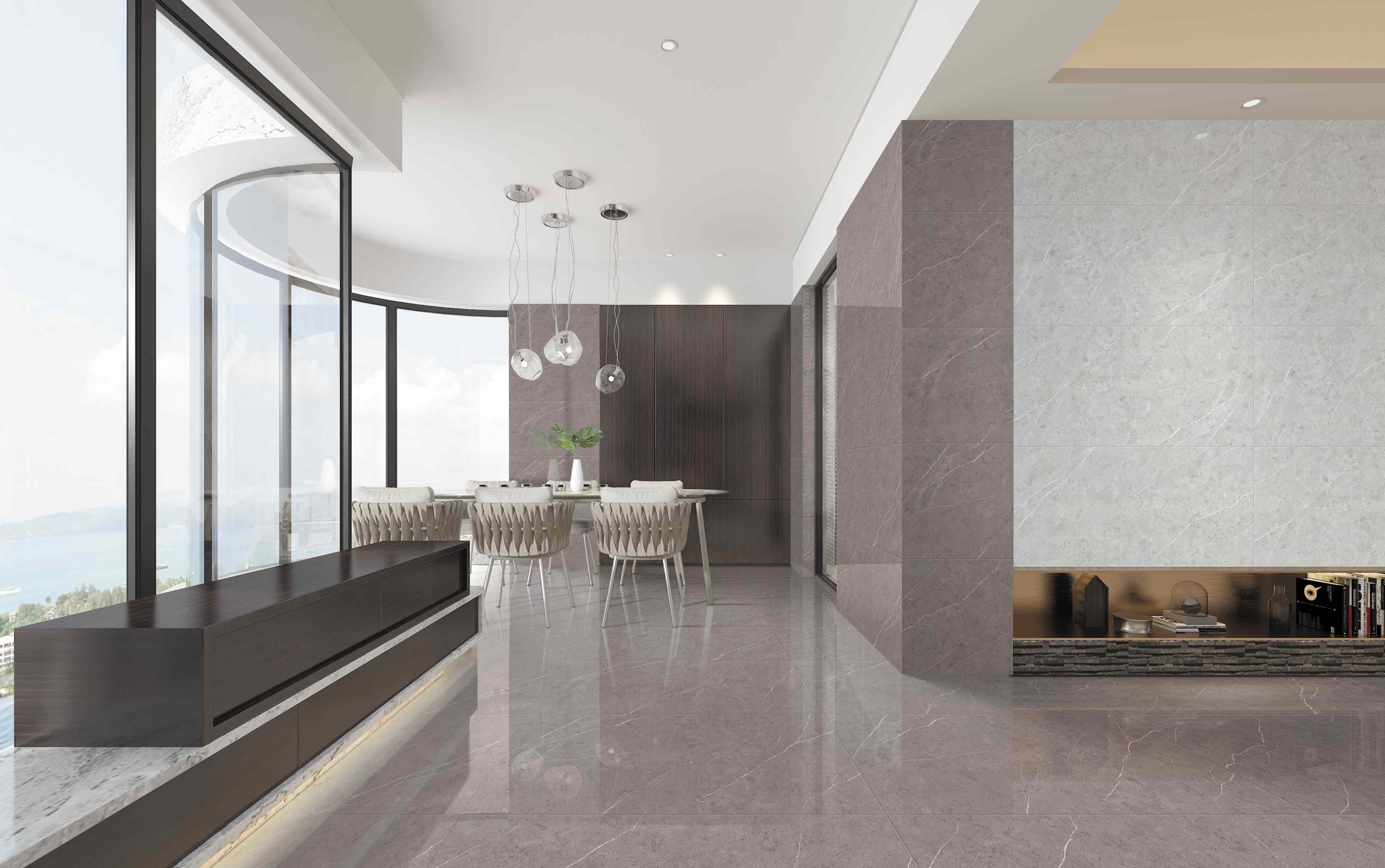 Full Polished Glazed Porcelain Tile 600x1200mm Full Body